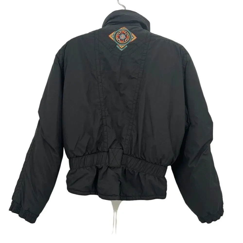 OBERMEYER Nell Jacket Womens 12 Black Puffer Coat Ski Snowboard Bomber Crop